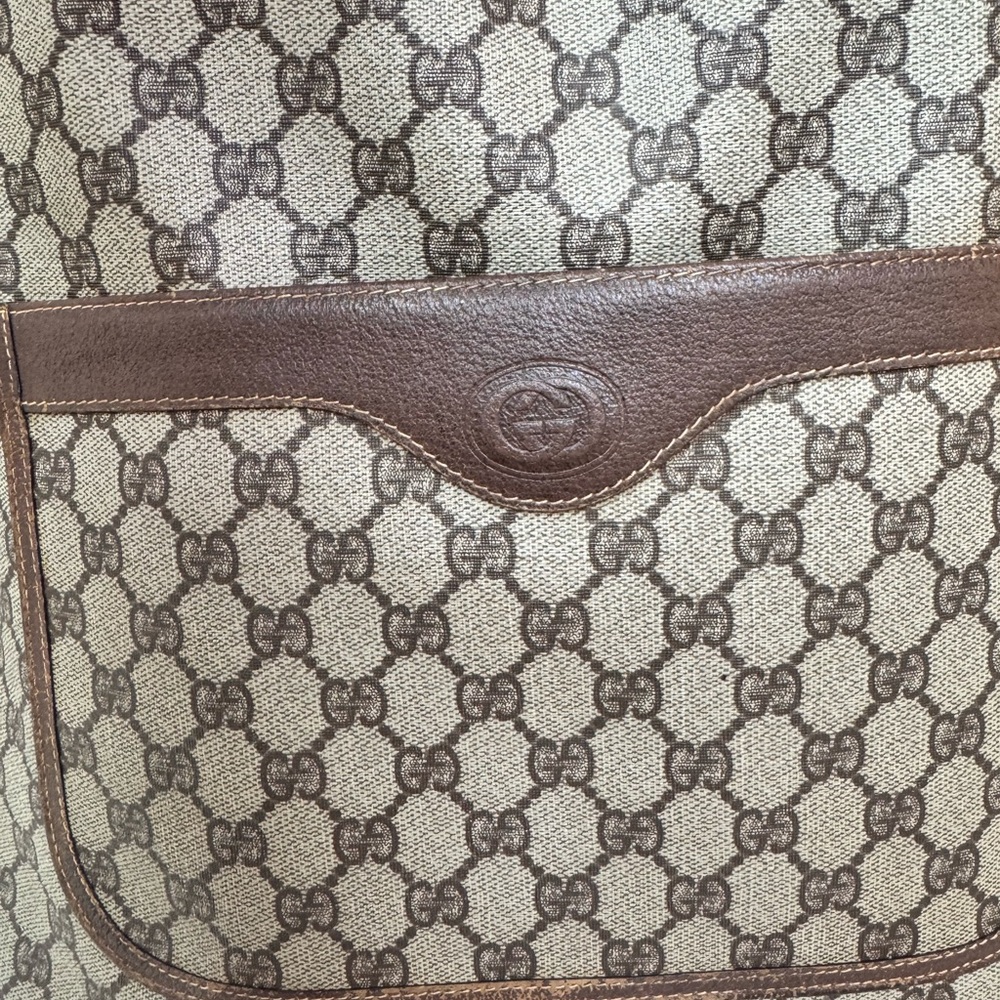 Vintage Gucci Beige and Brown Tote Bag - Picture 8 of 13